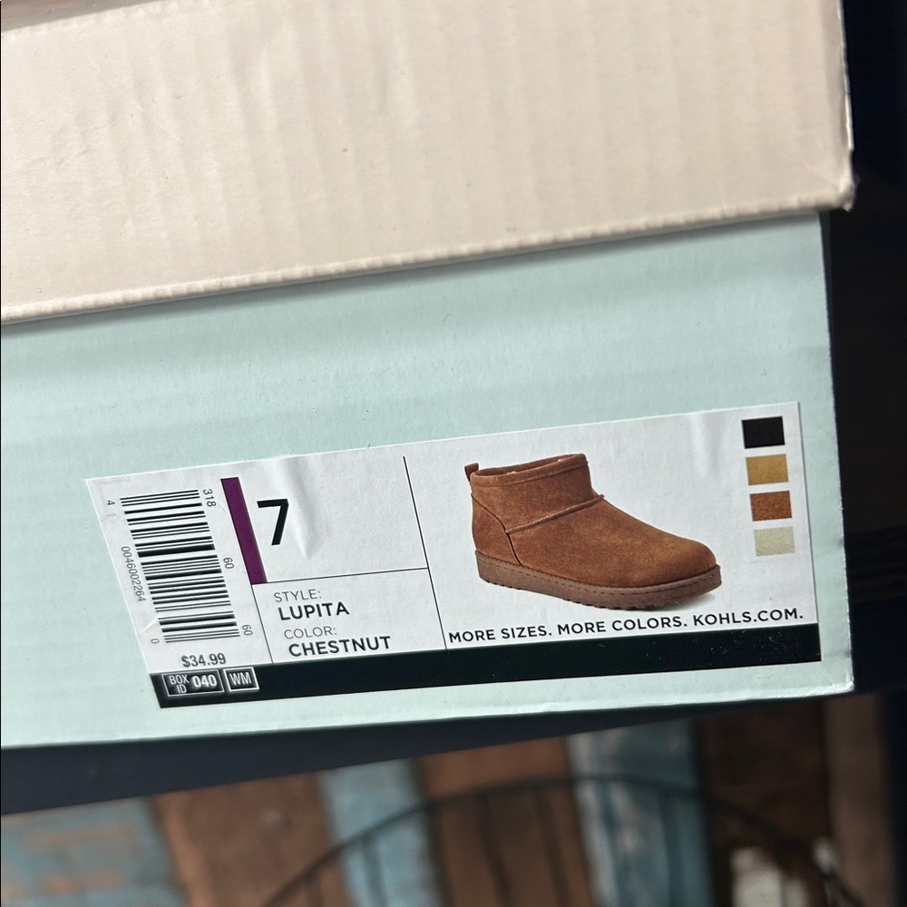 SO Chestnut Brown Faux-Suede Cozy Ankle Boots with Cream Fleece Lining - Picture 15 of 16